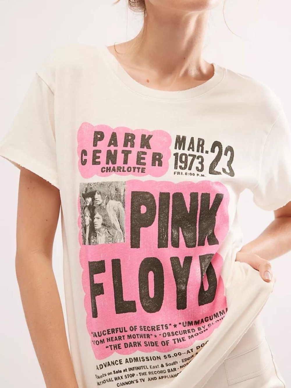 Daydreamer Pink Floyd Graphic Tee - White & Pink
